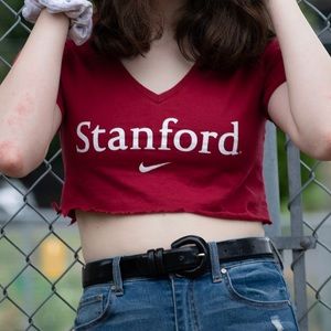 Red cropped Stanford top